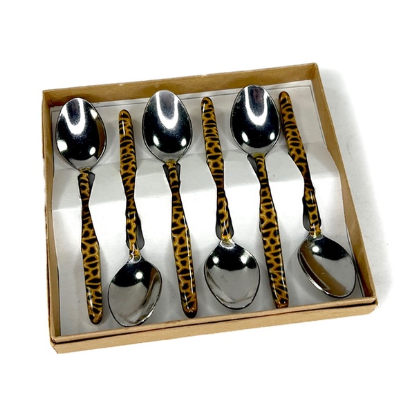 Vintage Leopard Demi Tasse Spoon Set from South Africa - 6 - Picture 2 of 6